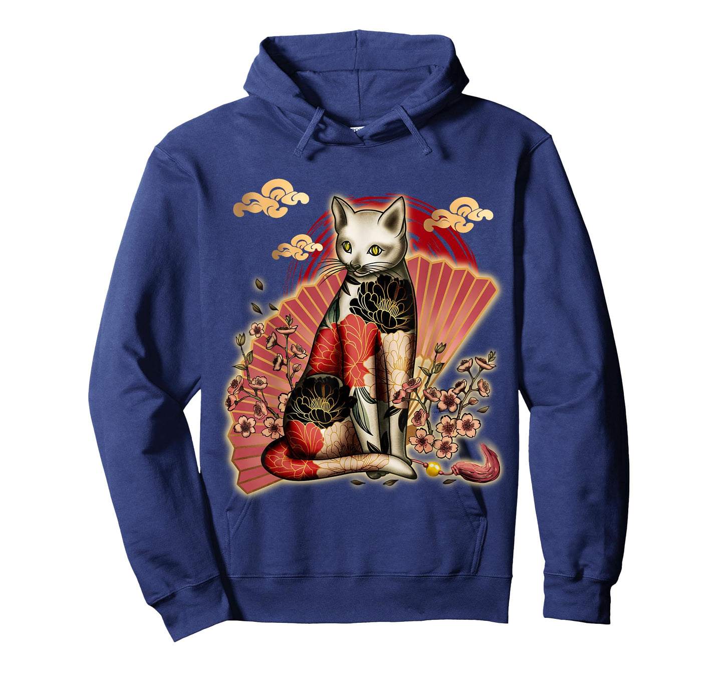 Irezumi Cat: Japanese Tattoo with Cherry Blossoms T-Shirt