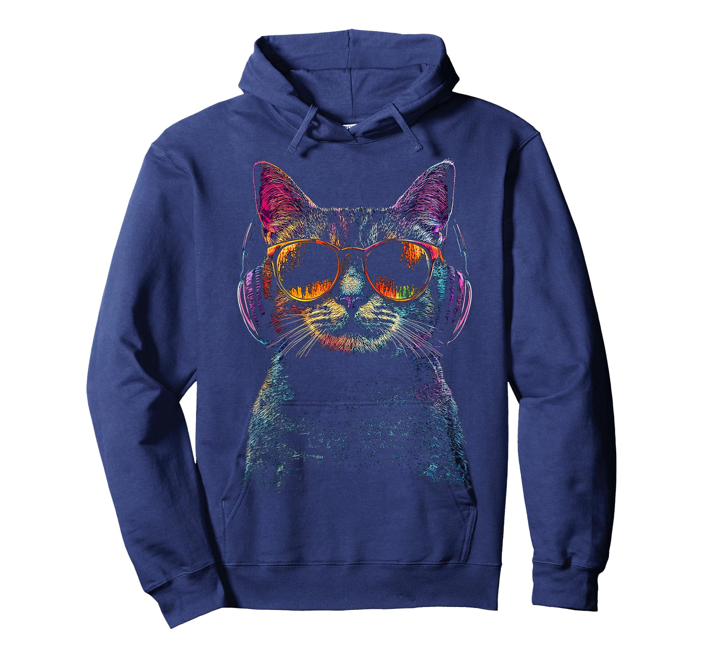 Cat Animal Motif Music Headphone Art Cat T-Shirt