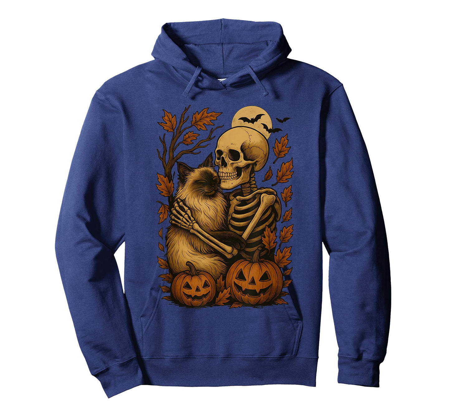 Skeleton Hugging Balinese Cat T-Shirt