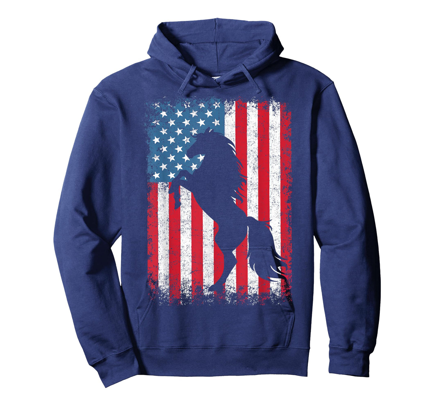 Horse American Flag USA 4th of July Men Women Boys Girls T-Shirt