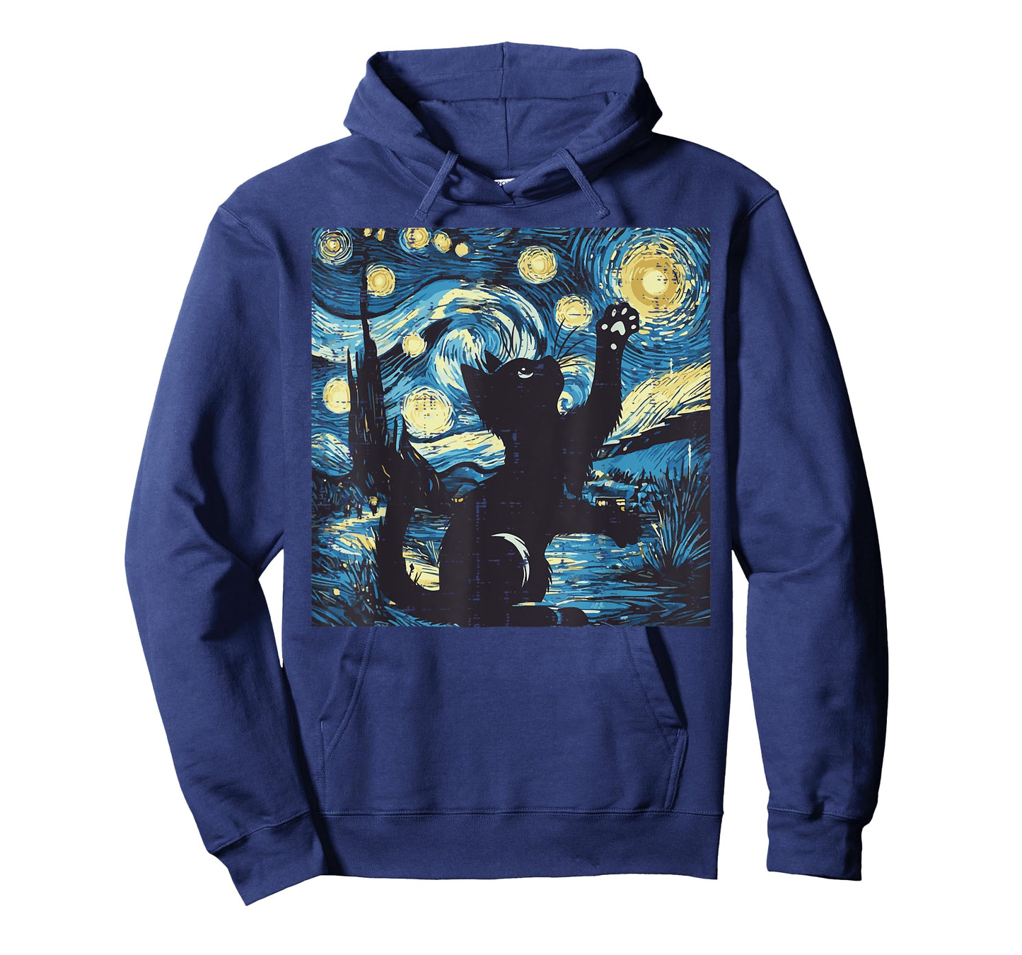 Cat Starry Night Painting Funny Van Gogh Art Men Women Kids T-Shirt
