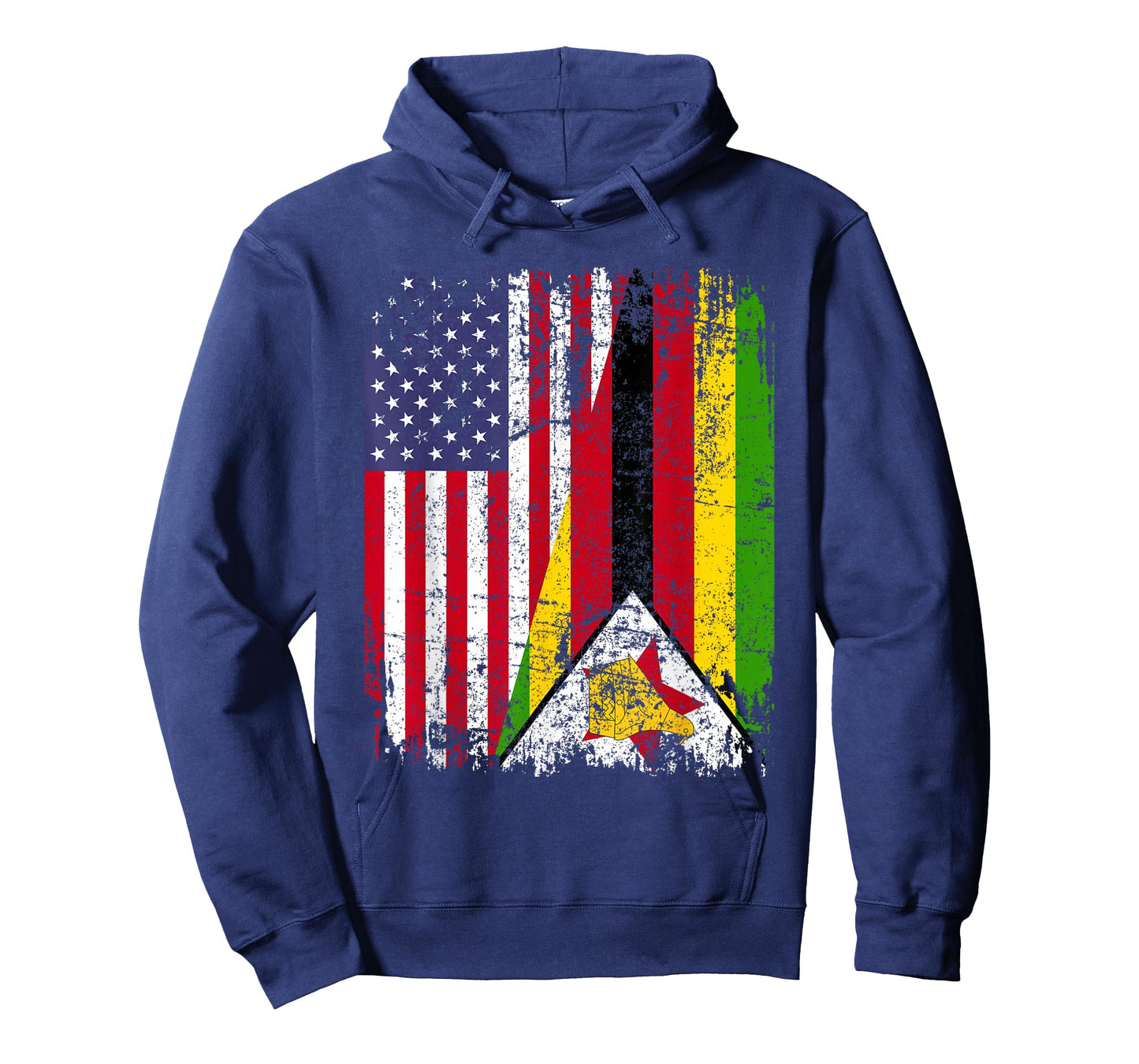 ZIMBABWEAN ROOTS | Half American Flag ZIMBABWE T-Shirt