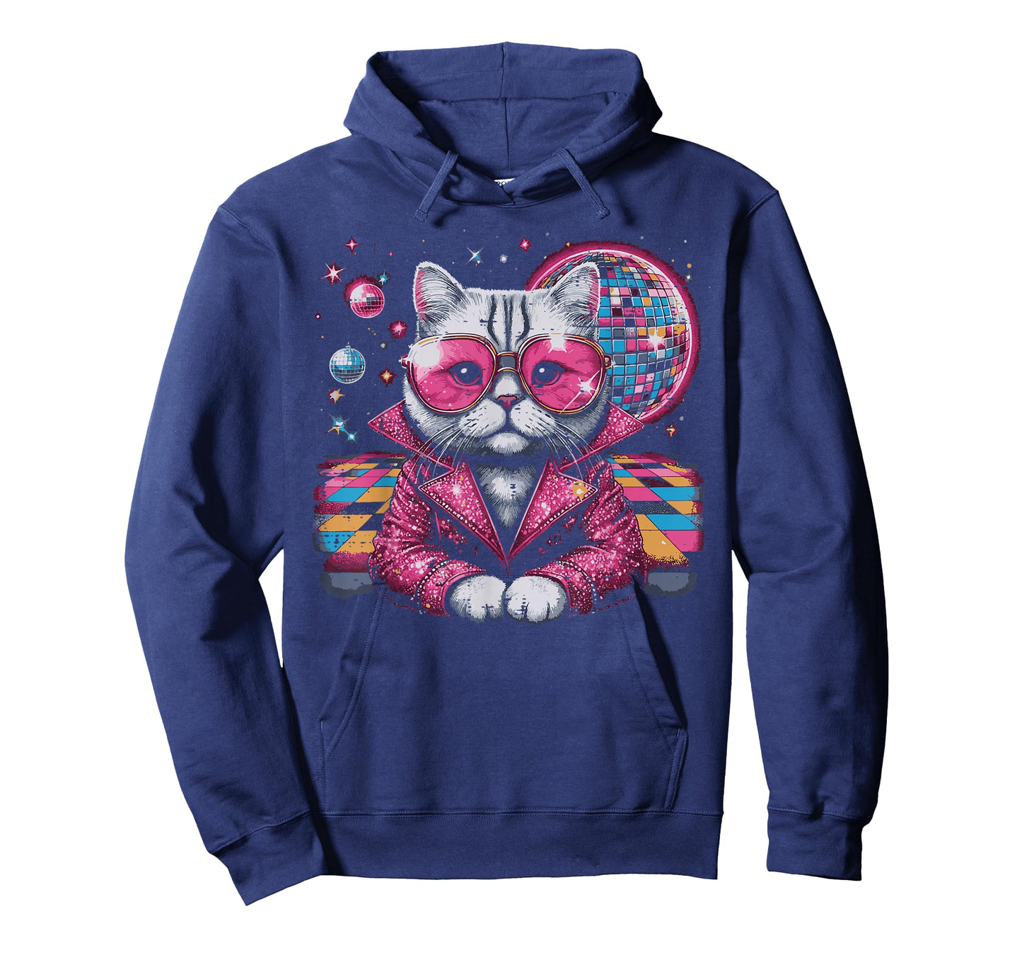 Cat Suit Disco Ball Vintage Kitten Kitty 70s Men Women Kids T-Shirt