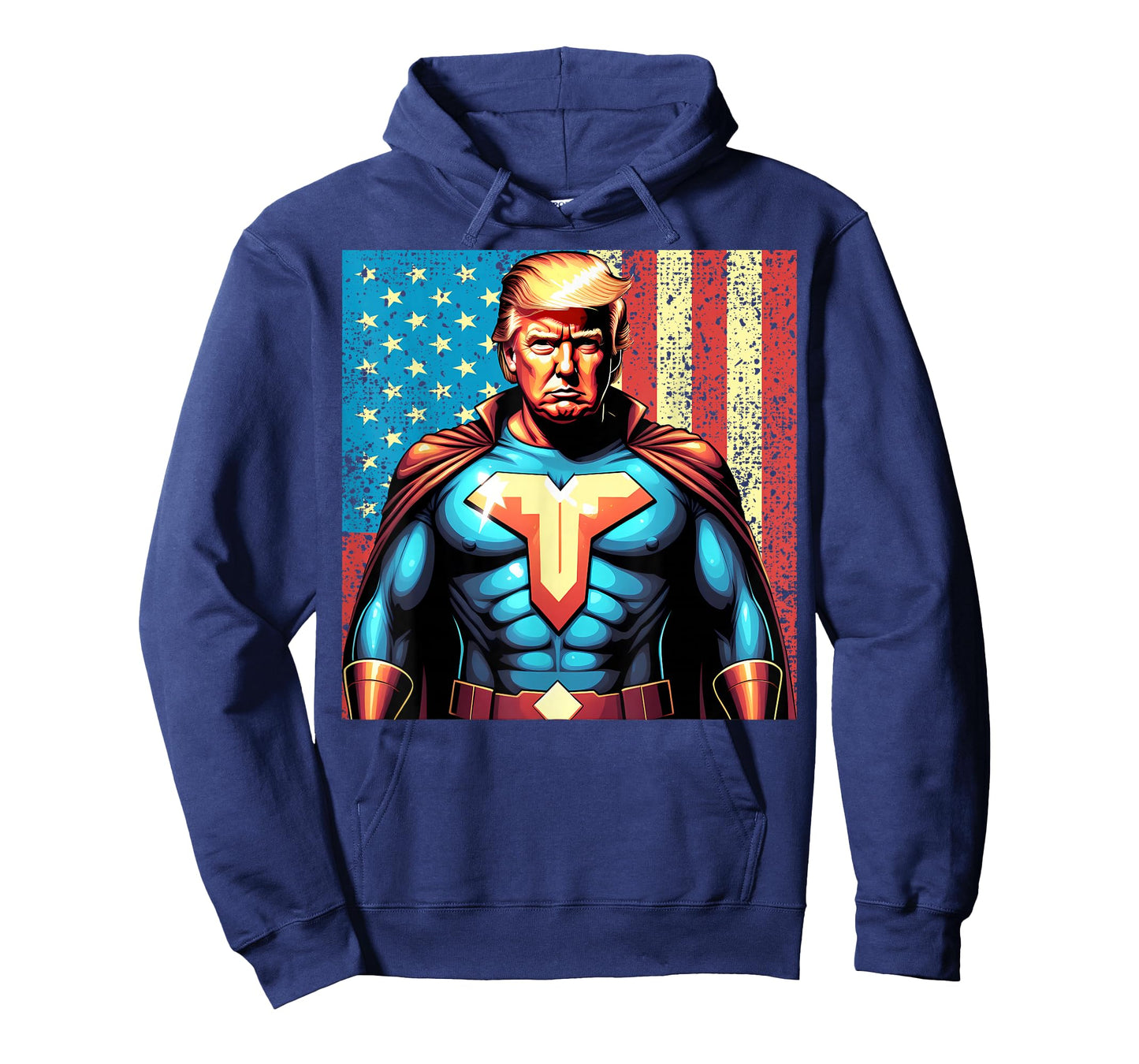 Donald Trump 2024 Superhero Distressed American Flag T-Shirt