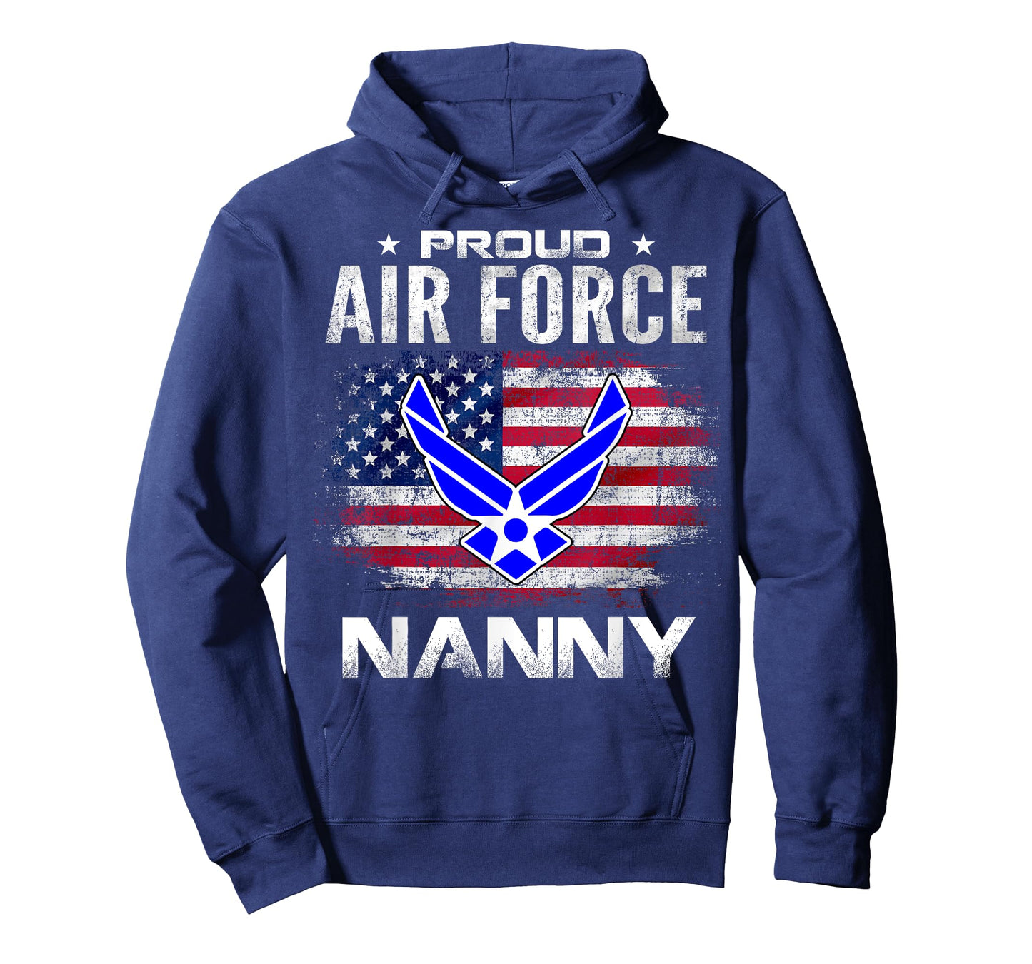 Proud Air Force Nanny With American Flag Gift Veteran T-Shirt