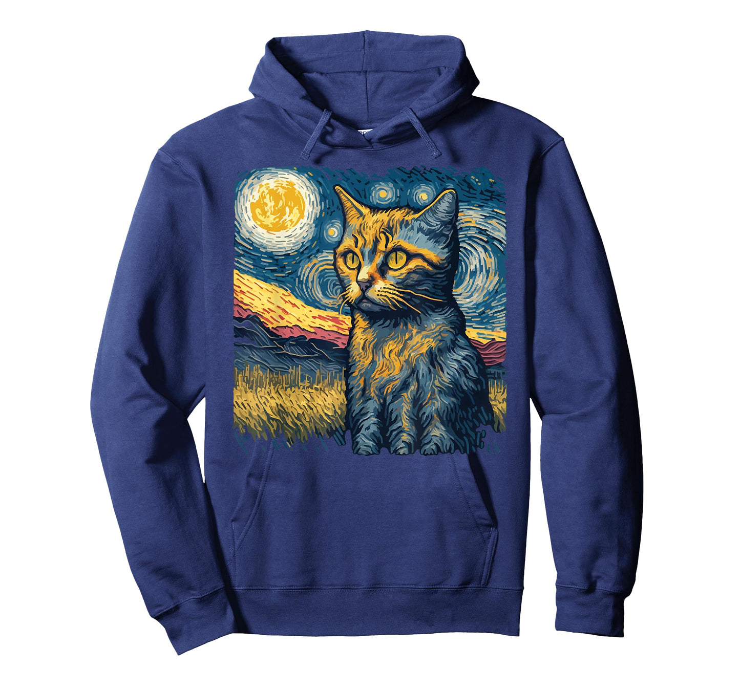 Cat Painting lover kitty kitten Van Gogh art Starry Night T-Shirt