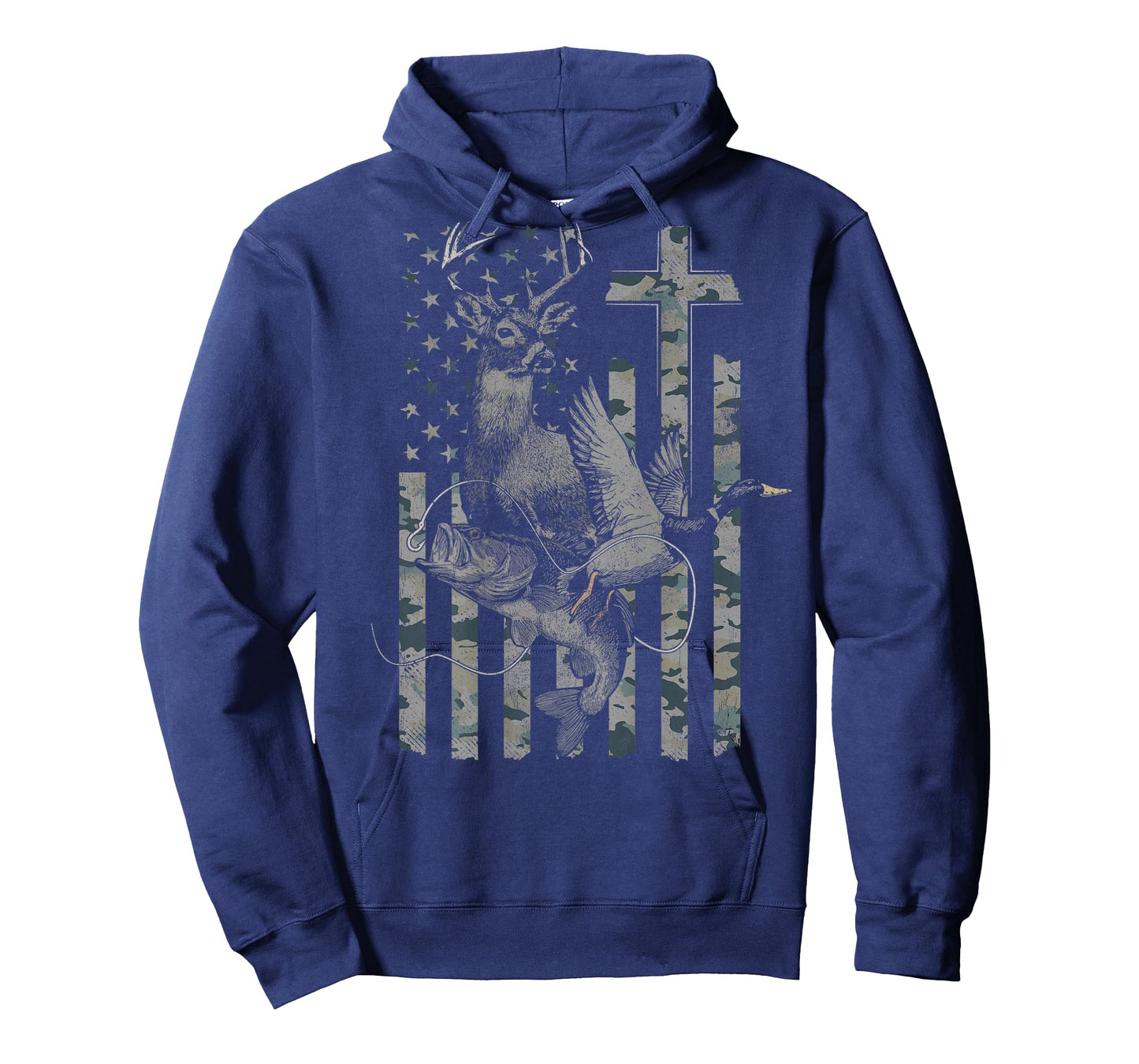 Christian Hunting and Fishing Camo (Design on Back) T-Shirt