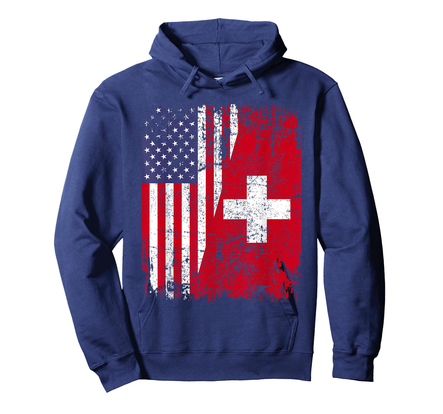 Swiss Roots | Half American Flag | Switzerland T-Shirt