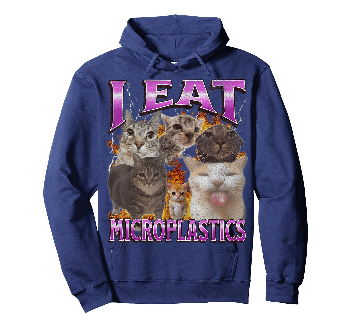 I Eat Microplastics Funny Cat Meme Bootleg Graphic T-Shirt