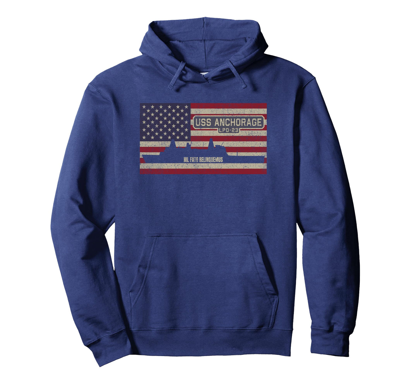 USS Anchorage LPD-23 Amphibious Transport Dock USA Flag Long Sleeve T-Shirt