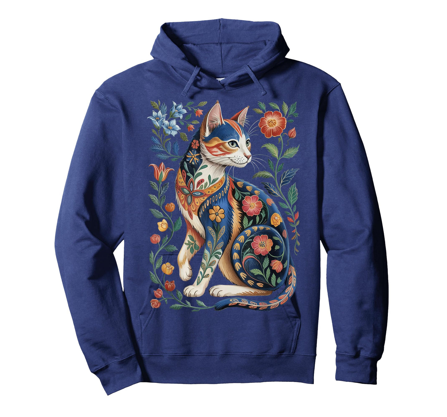 Cute Cat Lover Vintage Flowers Art Pattern Aesthetic T-Shirt