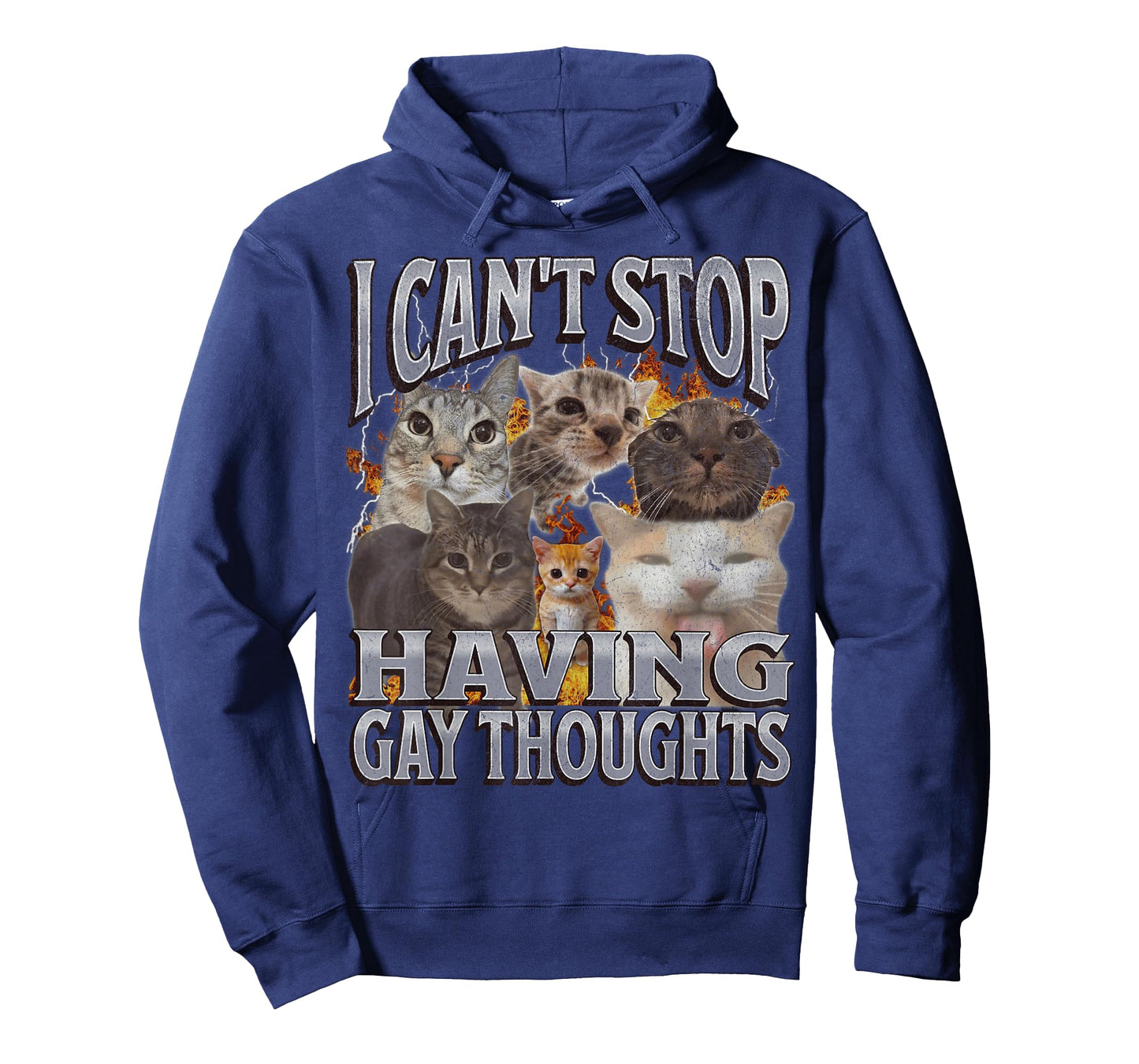 Can't Stop Having Gay Thoughts Funny Cat Meme Bootleg T-Shirt