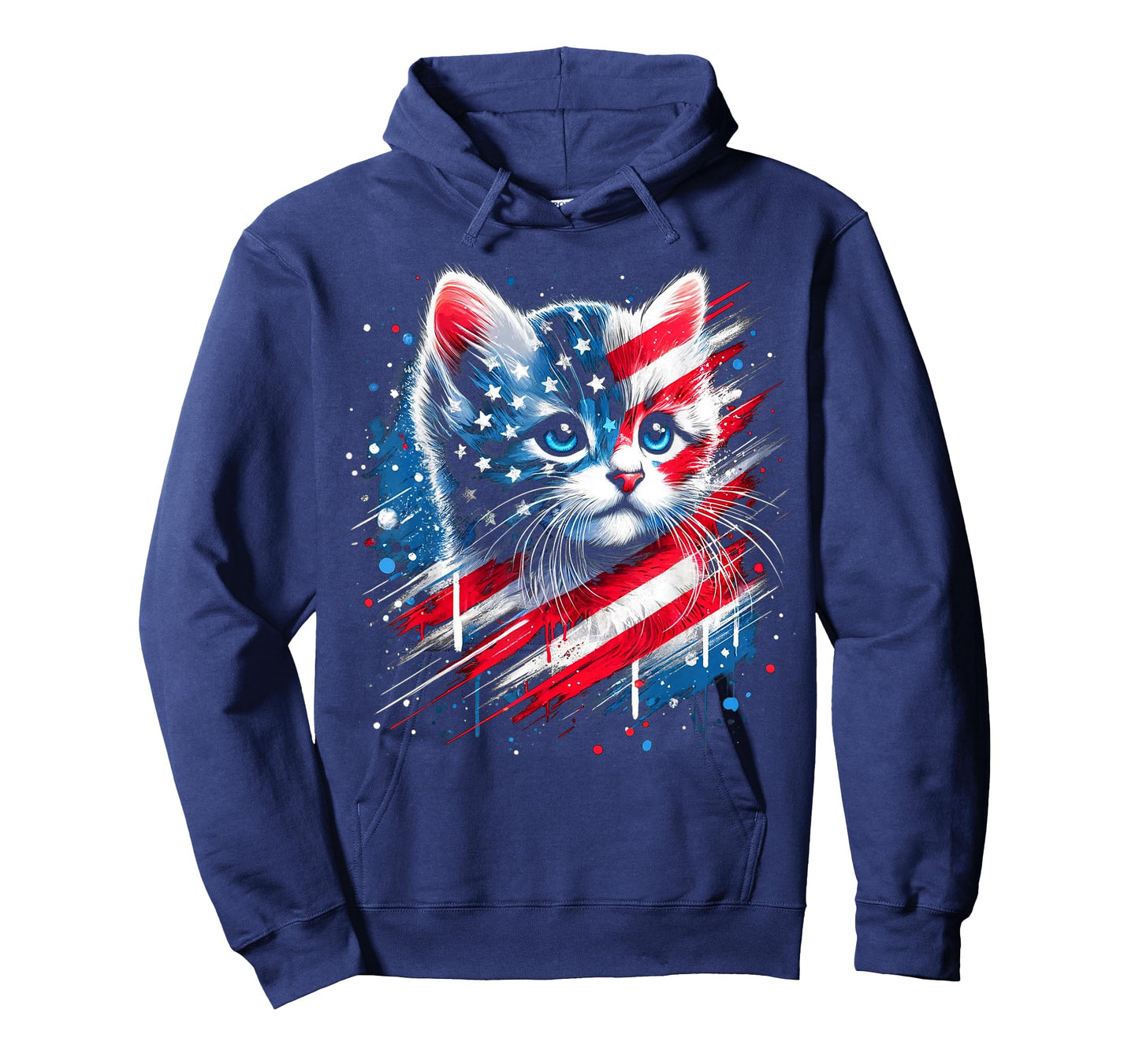 Patriotic kitten or American flag inspired cat T-Shirt