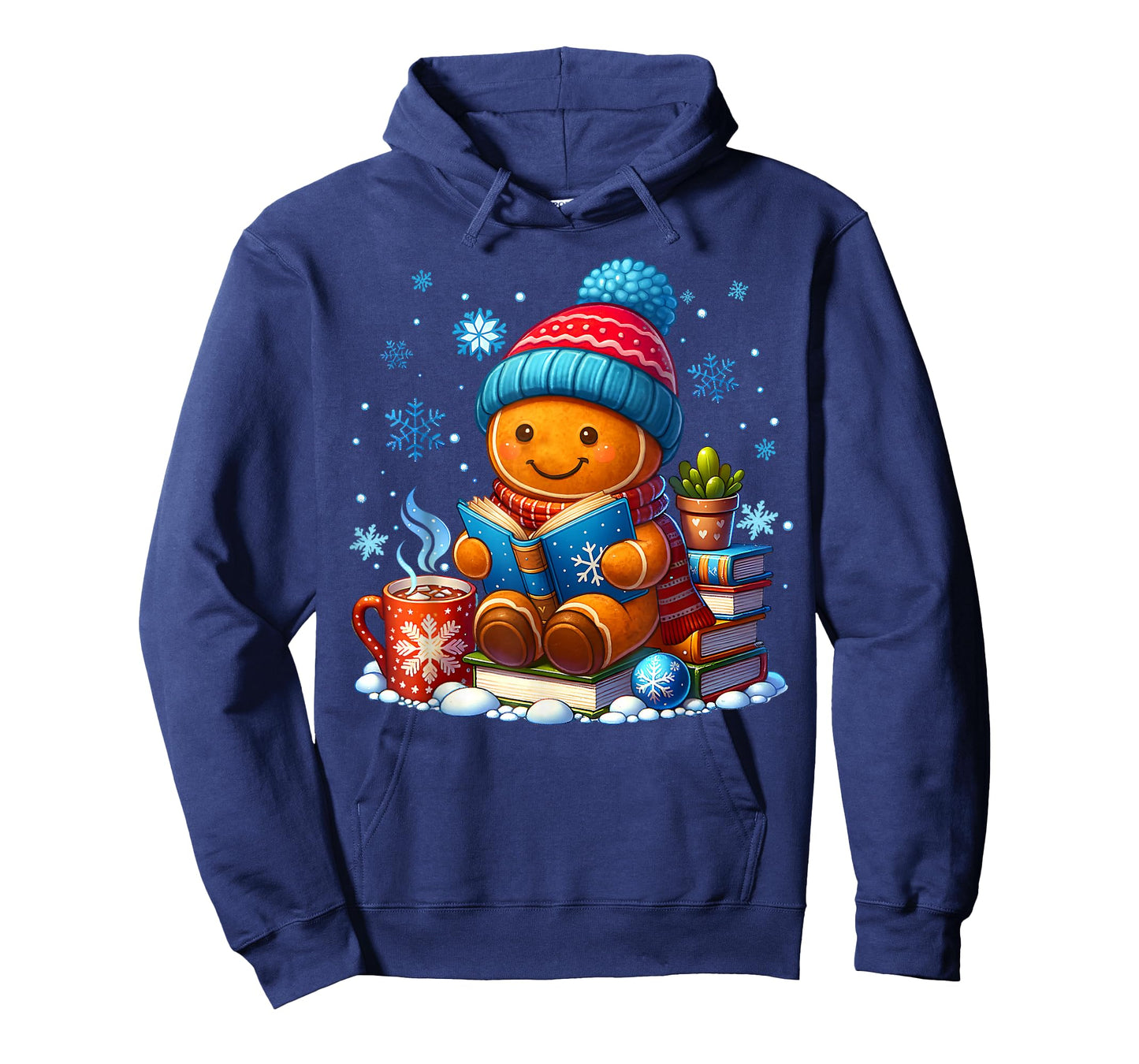 Gingerbread Reading Book Snowflake Christmas Pajamas Holiday T-Shirt