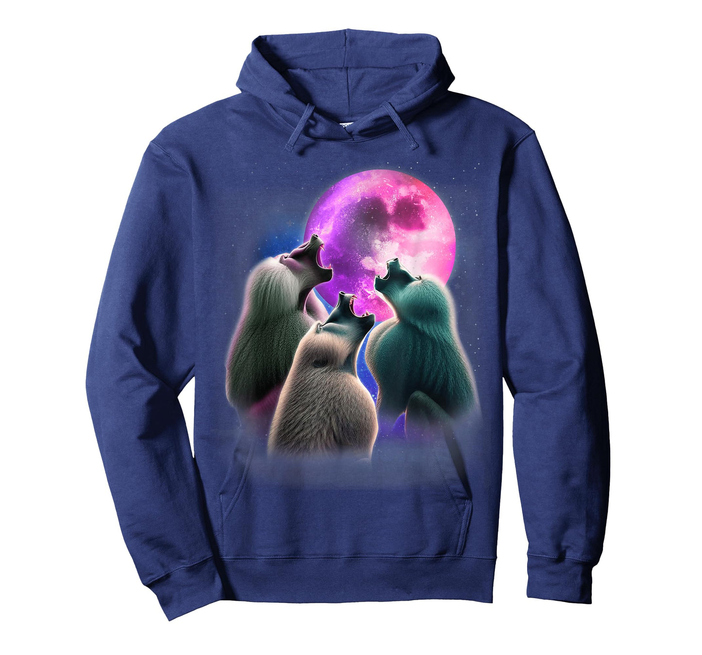 3 Baboons Howling At The Moon Funny Baboon Monkey Lover T-Shirt