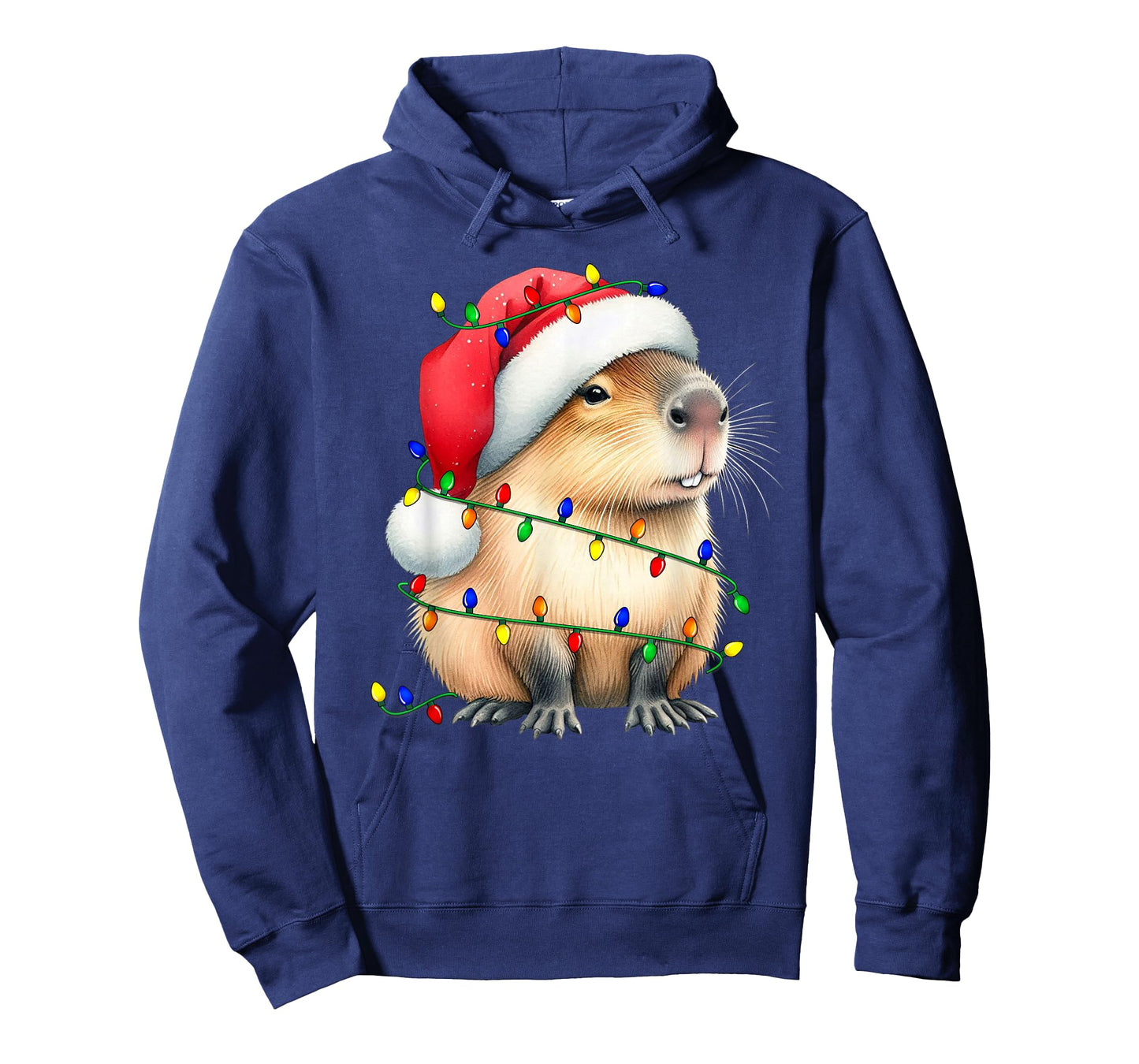 Capybara Wearing Santa Hat Christmas Capybara Lover Xmas Kid T-Shirt