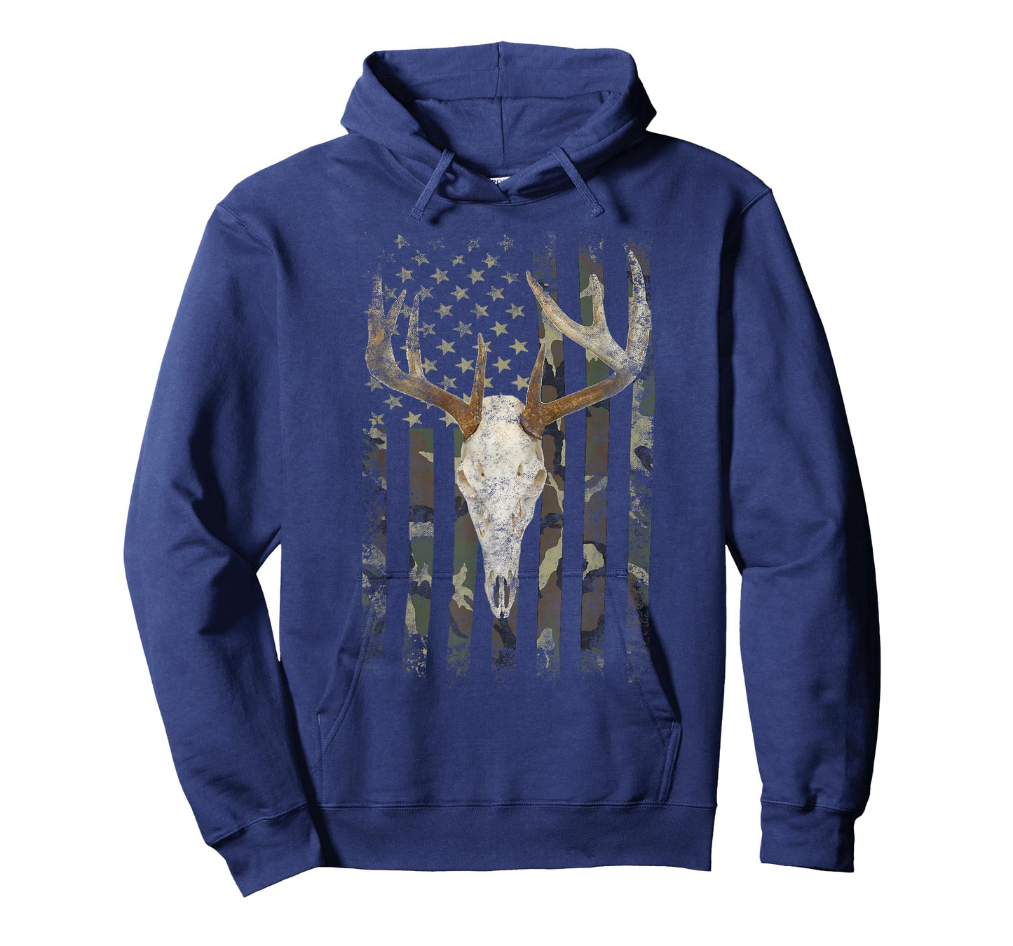 Deer Hunting Skull American Camo USA Flag Whitetail Buck T-Shirt