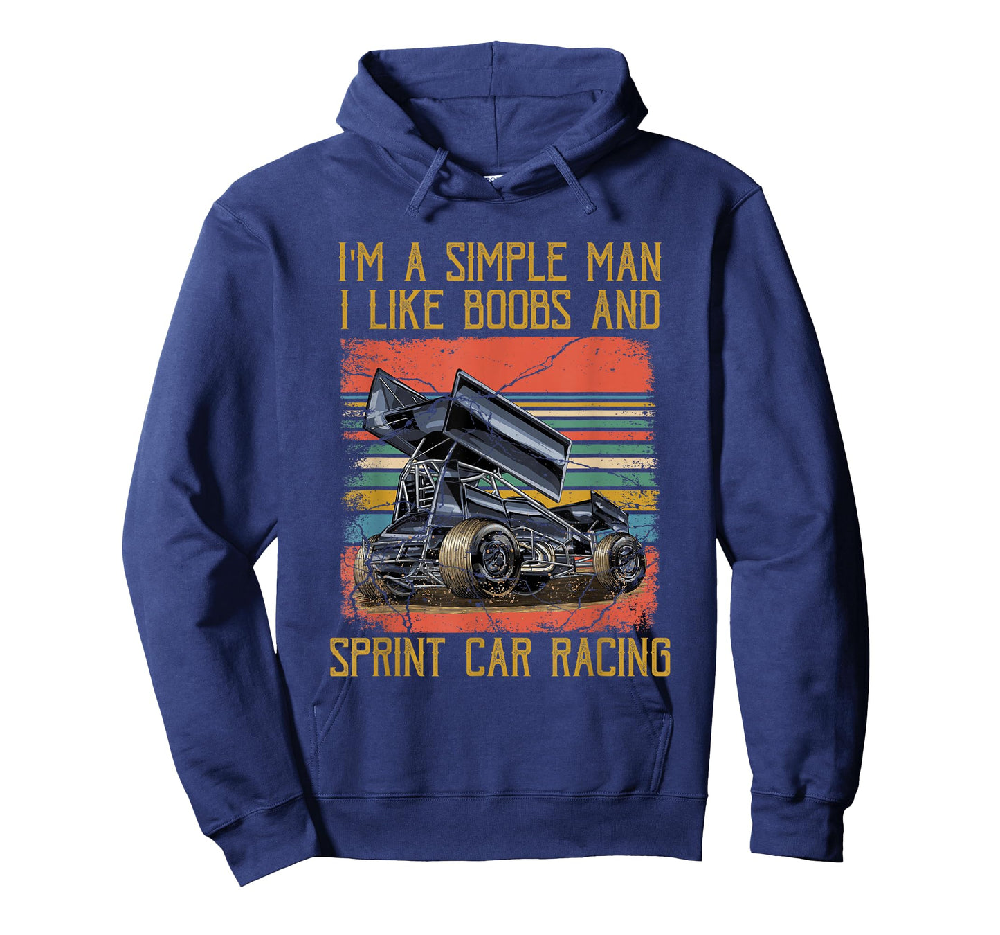I'm A Simple Man I Like Boobs and Sprint Car Racing T-Shirt