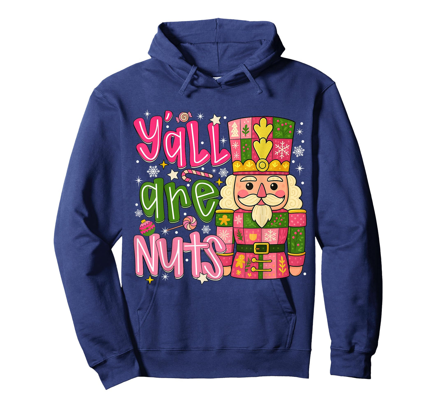 Y'all are Nuts Nutcracker Pink Christmas Funny Xmas Pajamas T-Shirt
