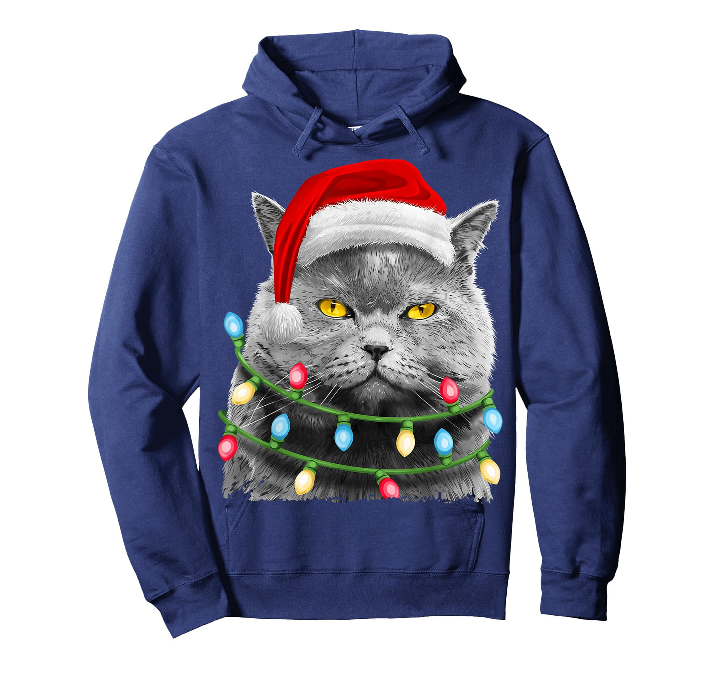 Cat Santa Christmas Tree Lights Xmas Girls Boys Meowy Catmas T-Shirt