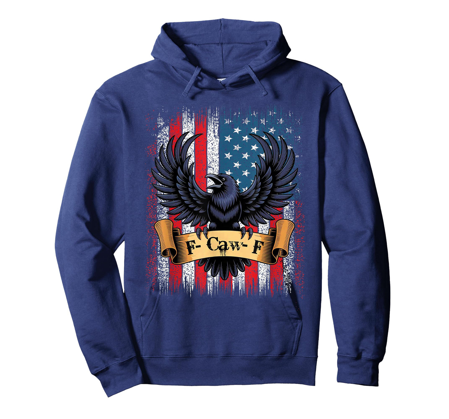 F-Caw-F Black Crow Black Bird Retro USA Flag Vintage F-Caw-F T-Shirt