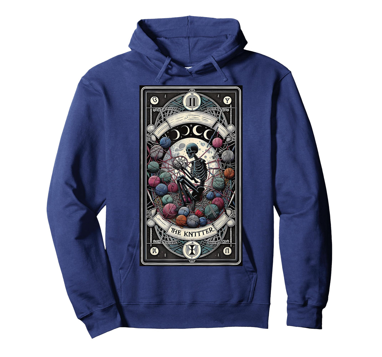 Knitter Tarot Card Skeleton Knitting Crocheter Knit Lovers T-Shirt