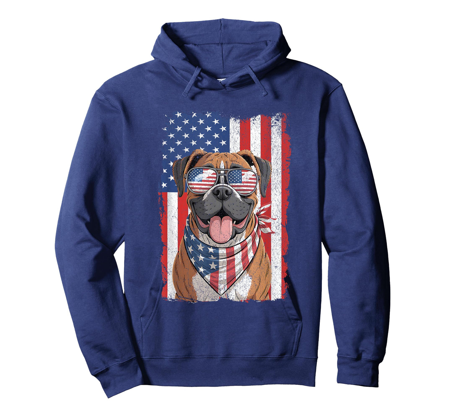 Boxer Dog 4th of July Dog Patriotic USA Flag Man Woman T-Shirt