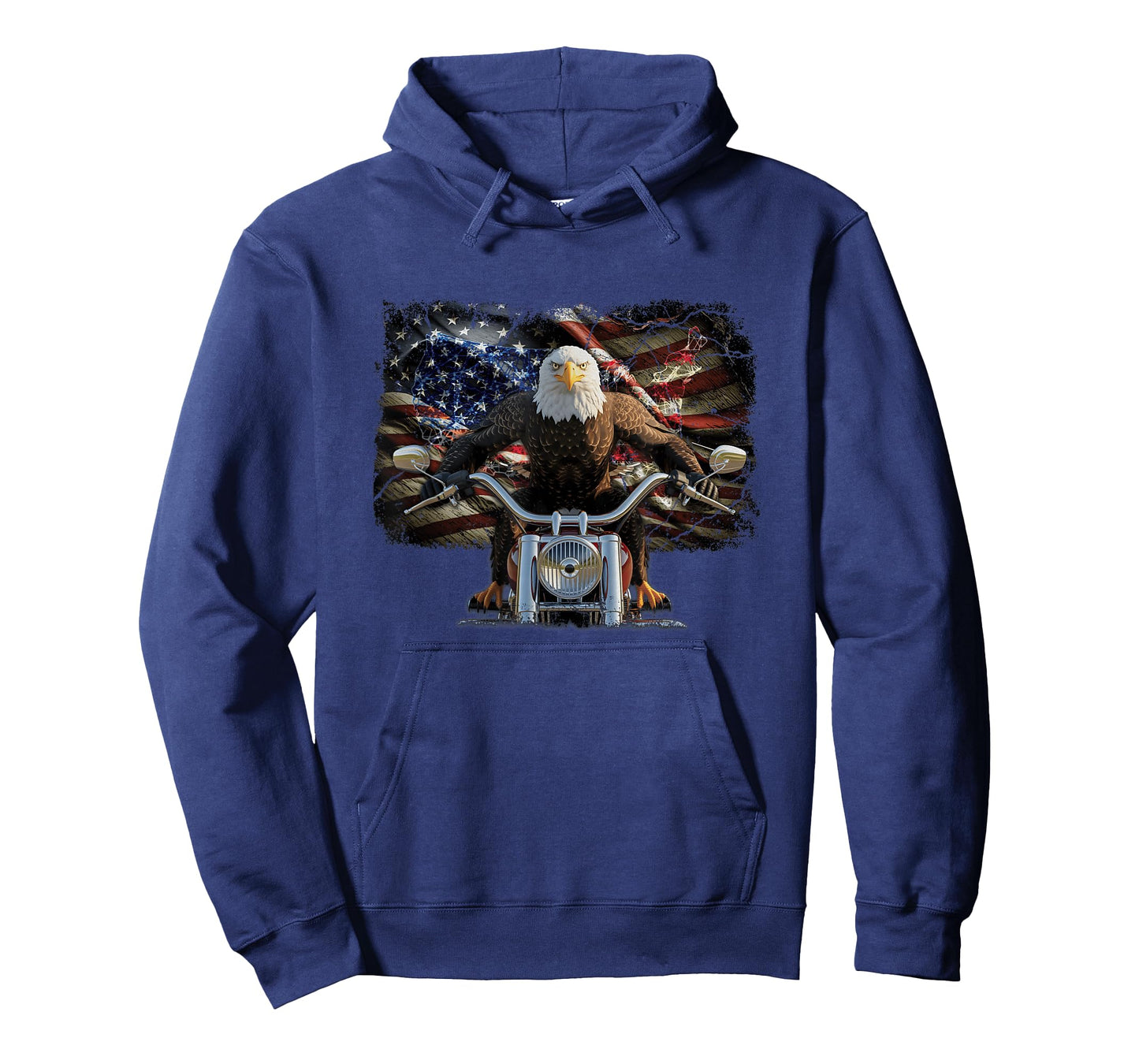 American Flag Eagle Riding Motorcycle Biker USA Patriot T-Shirt