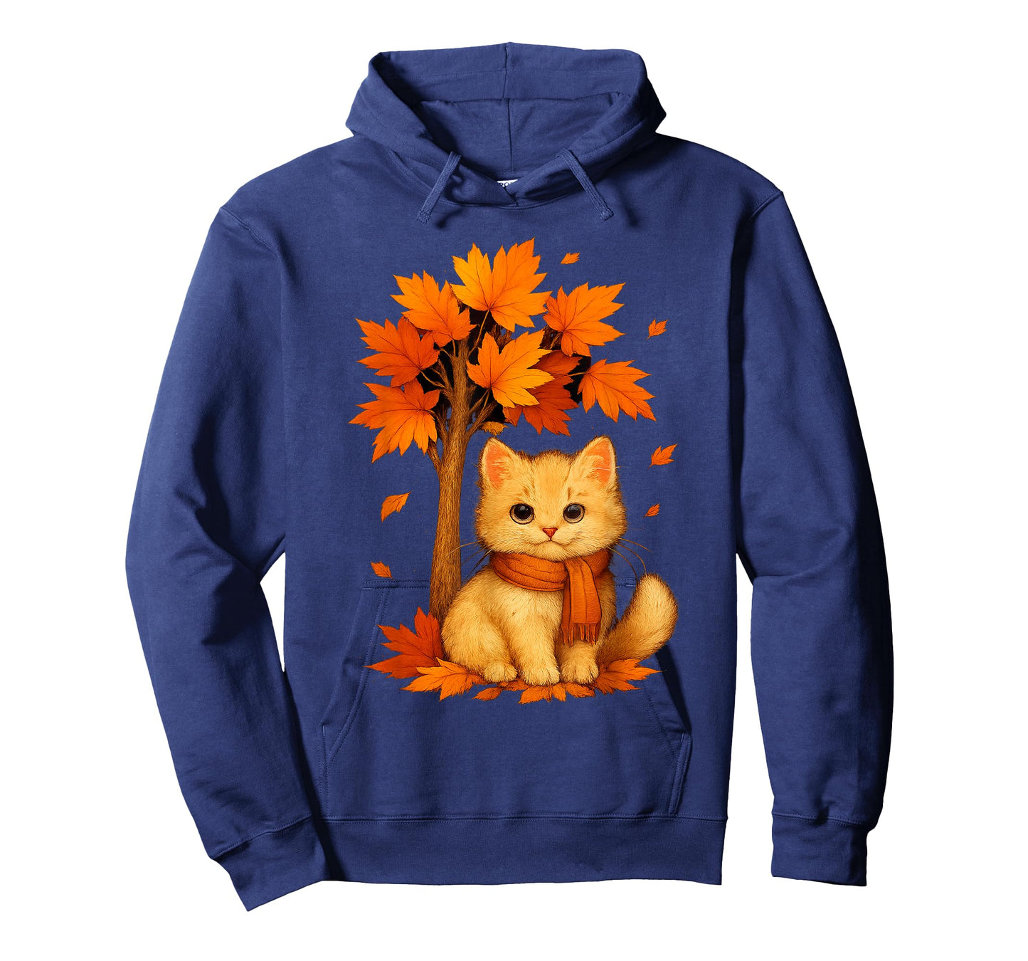Cute Fall Cat Hello Autumn Leaves Tree Thanksgiving T-Shirt