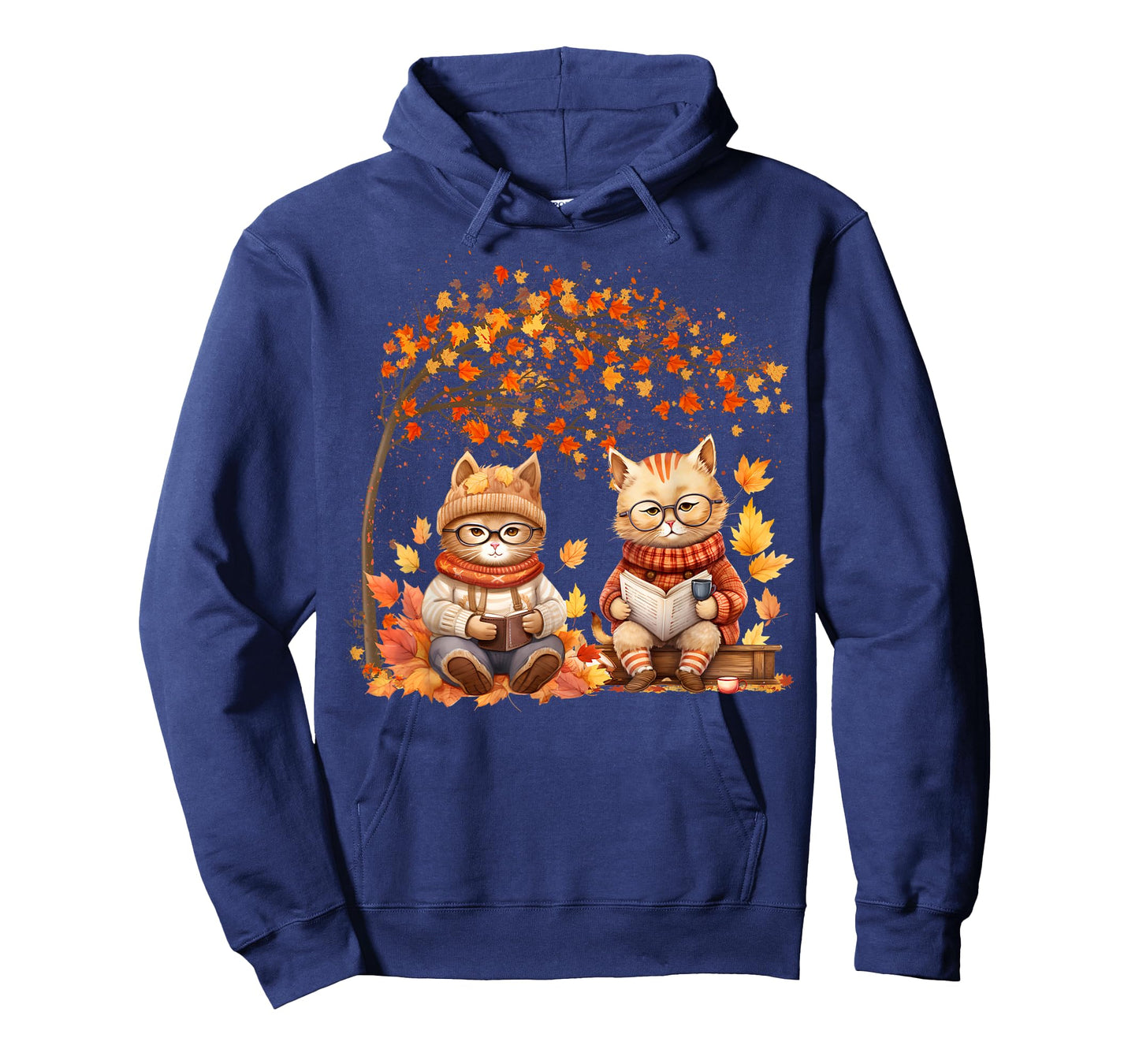 Cat Leaf Fall Hello Autumn Cat Kitten Lover Thanksgiving Men Women Kids T-Shirt
