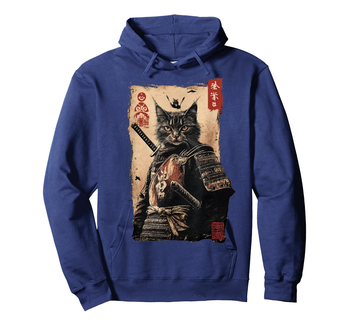Vintage Japanese Art anime graphic samurai cat warrior T-Shirt for Men Women Kids