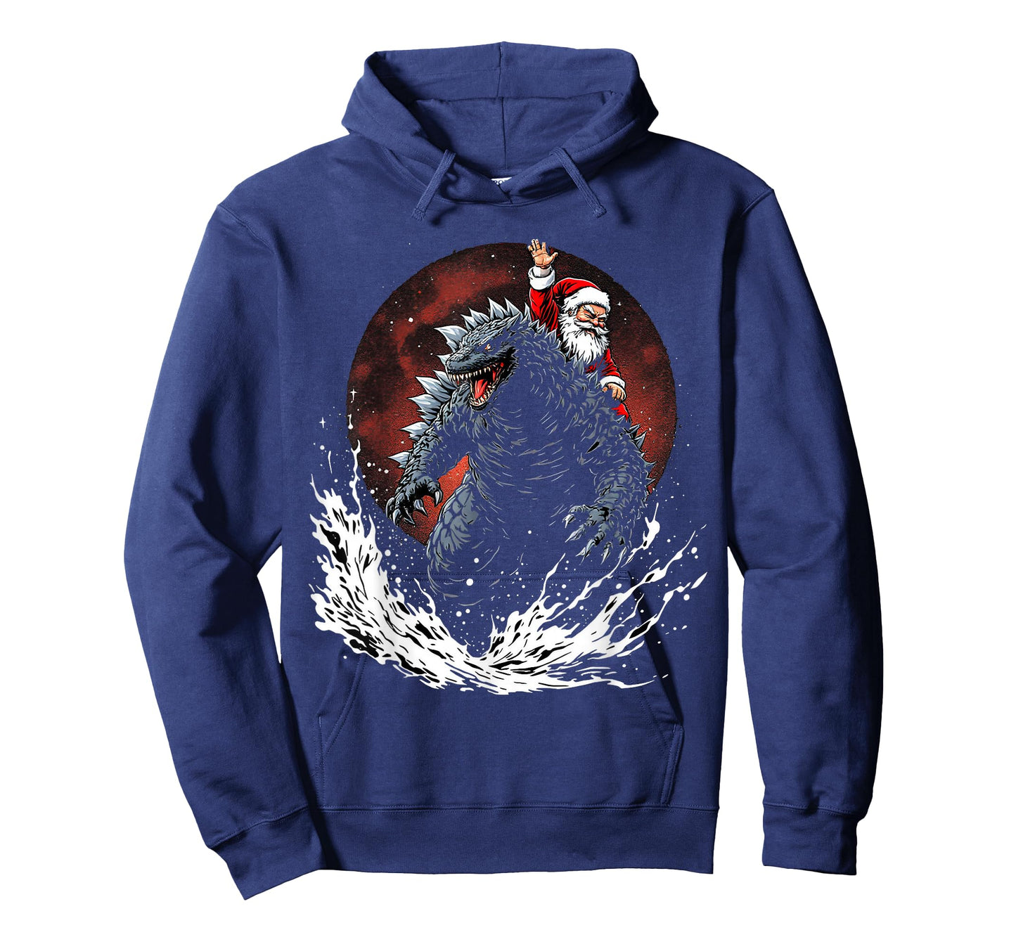 Santa Riding The Japanese Monster Kaiju for Christmas T-Shirt