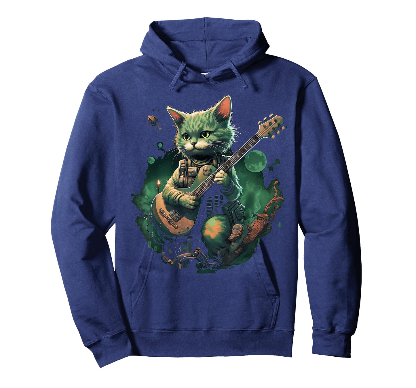 Rock Cat Playing Guitar Cat Funny Guitar Cat Kitty T-Shirt
