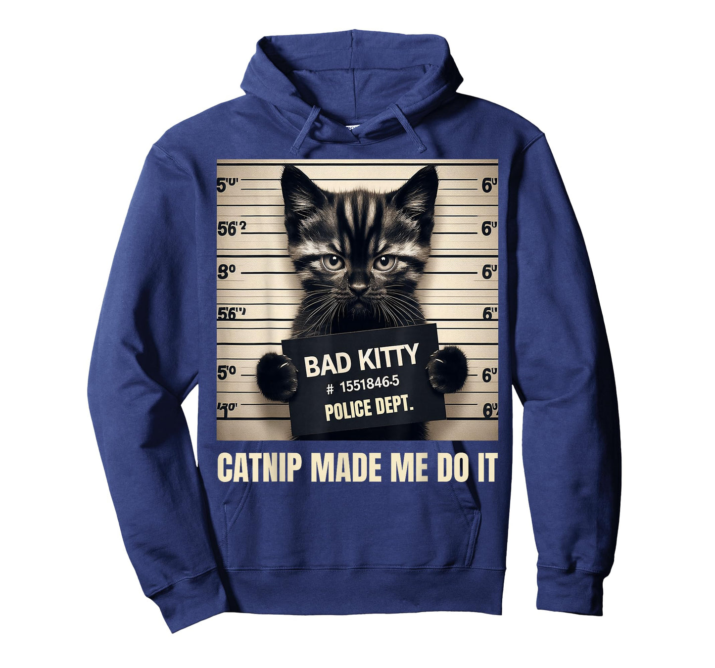 Catnip Made Me Do It Bad Kitty Cat Mugshot T-Shirt