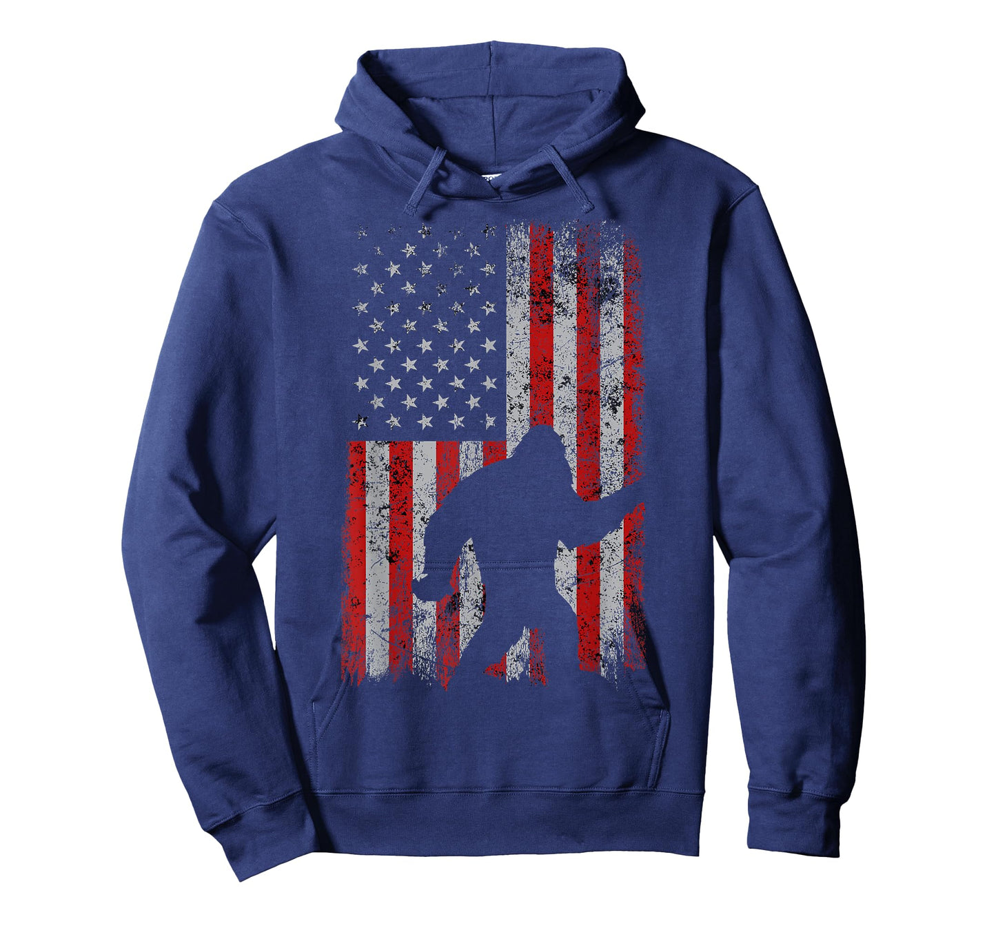 Patriotic American Flag Sasquatch Lover Gift Bigfoot Vintage T-Shirt