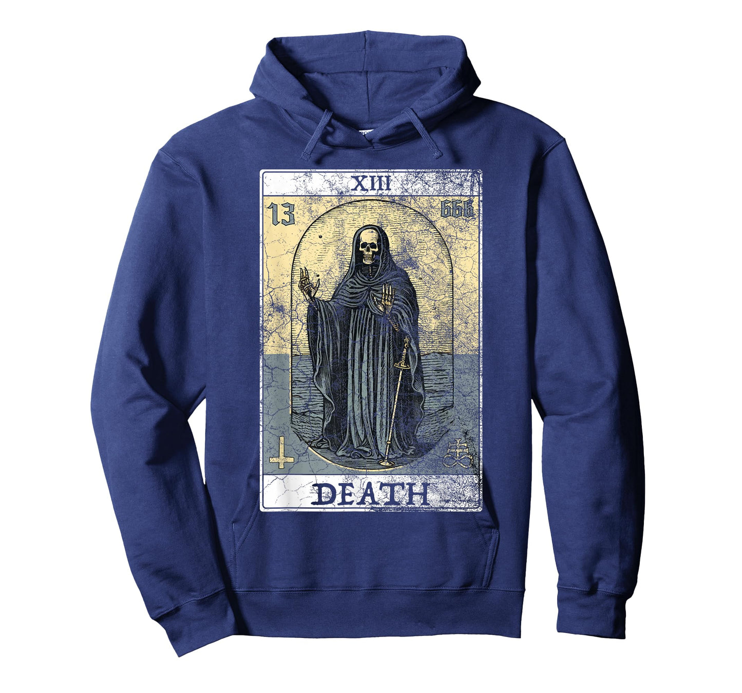 Vintage Death Tarot Card Skeleton Occult Satanic Horror Men T-Shirt