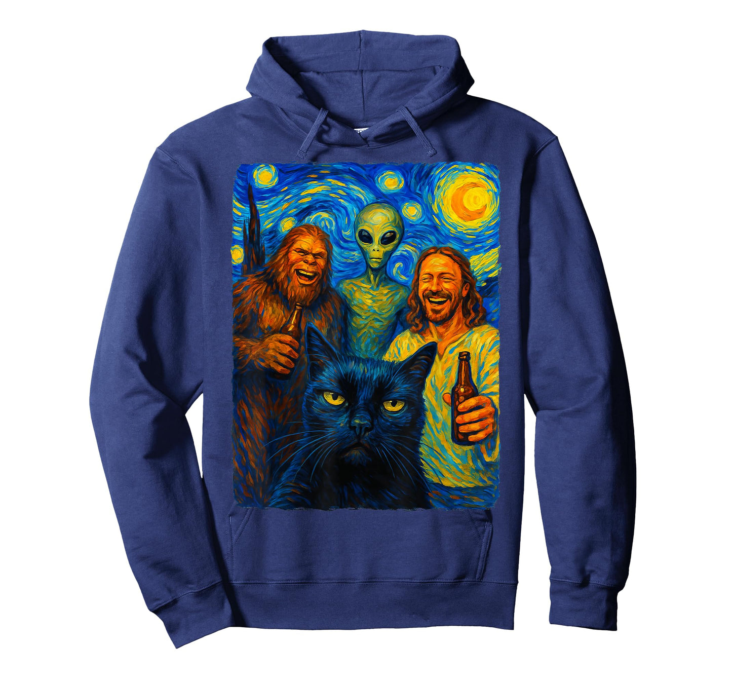 Cat Selfie Bigfoot Jesus Alien T-Shirt