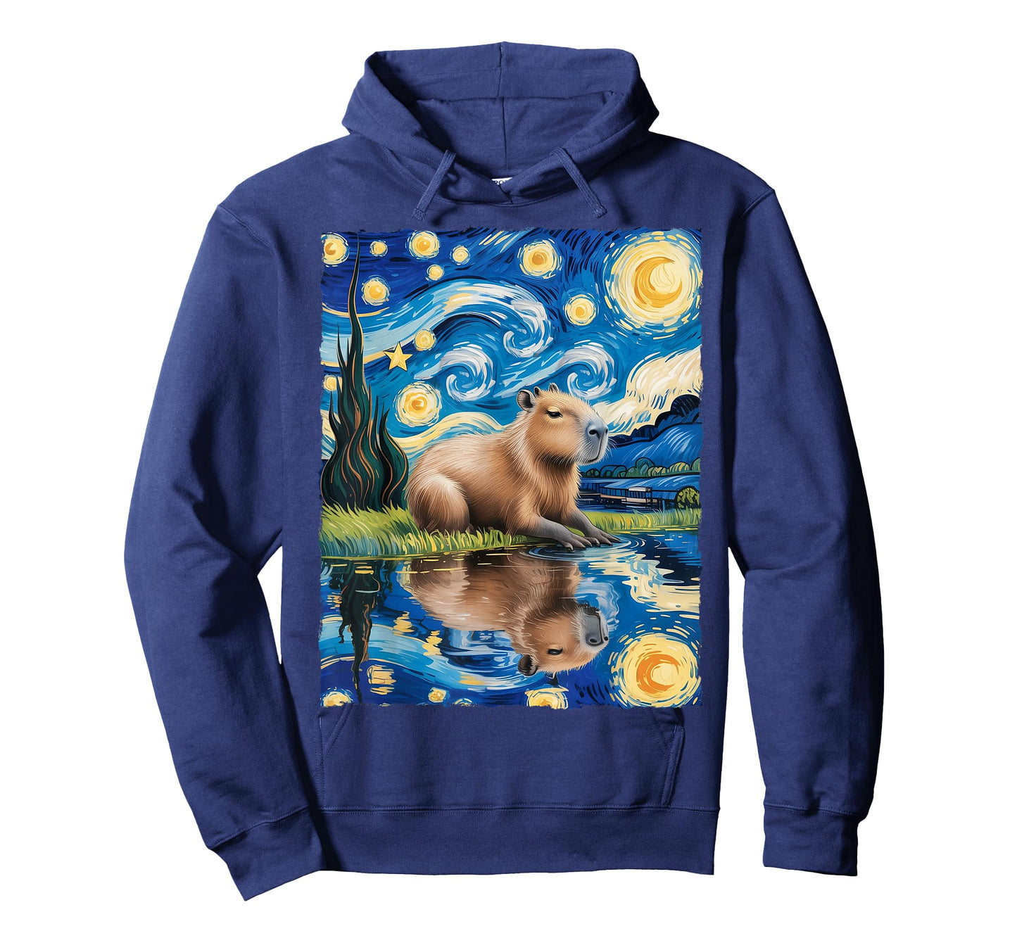 Funny Capybara Van Gogh Starry Night Art Rodent Capybara T-Shirt