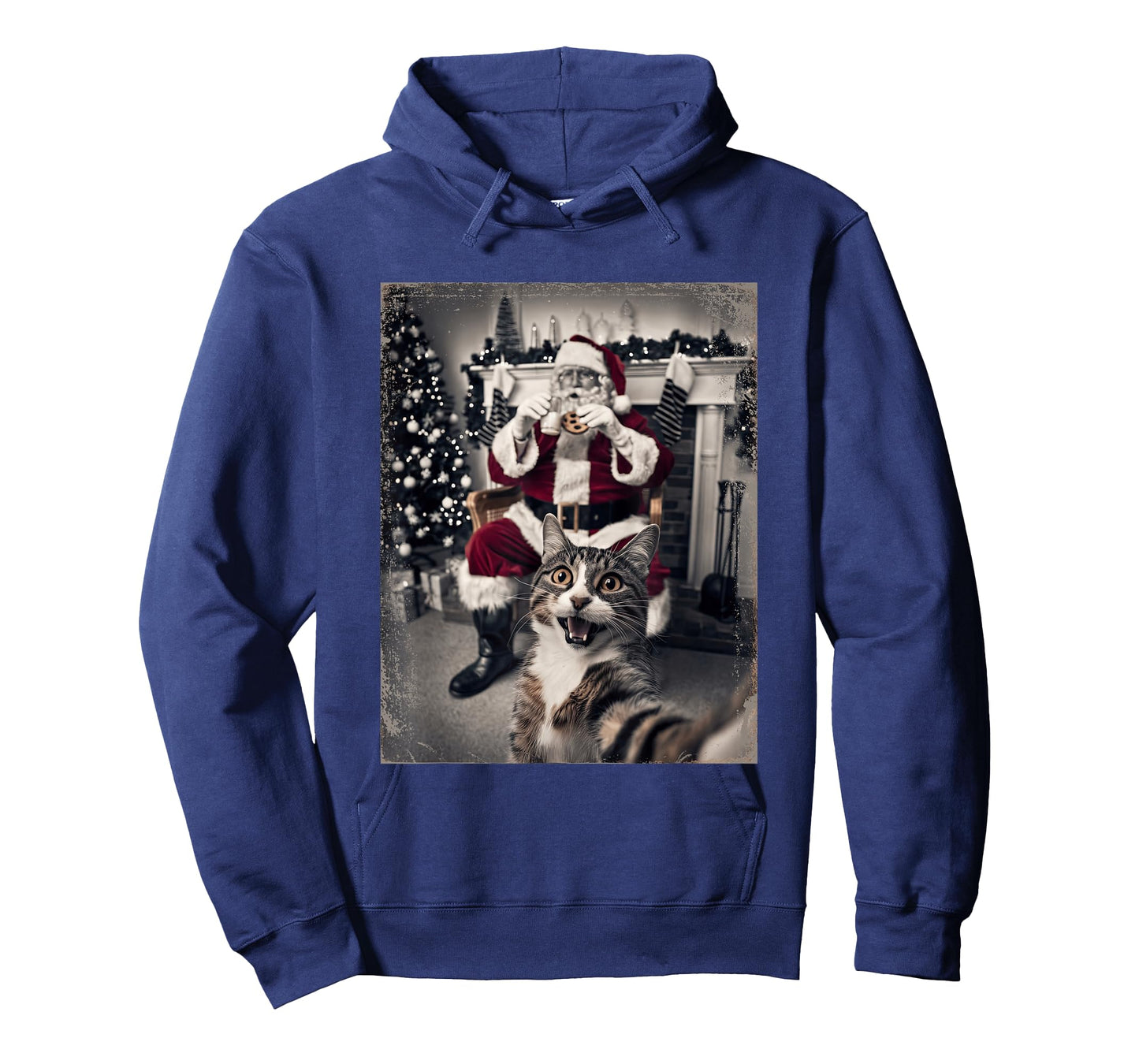 Funny Xmas Cat Selfie Santa Ugly Sweater Christmas Outfit T-Shirt