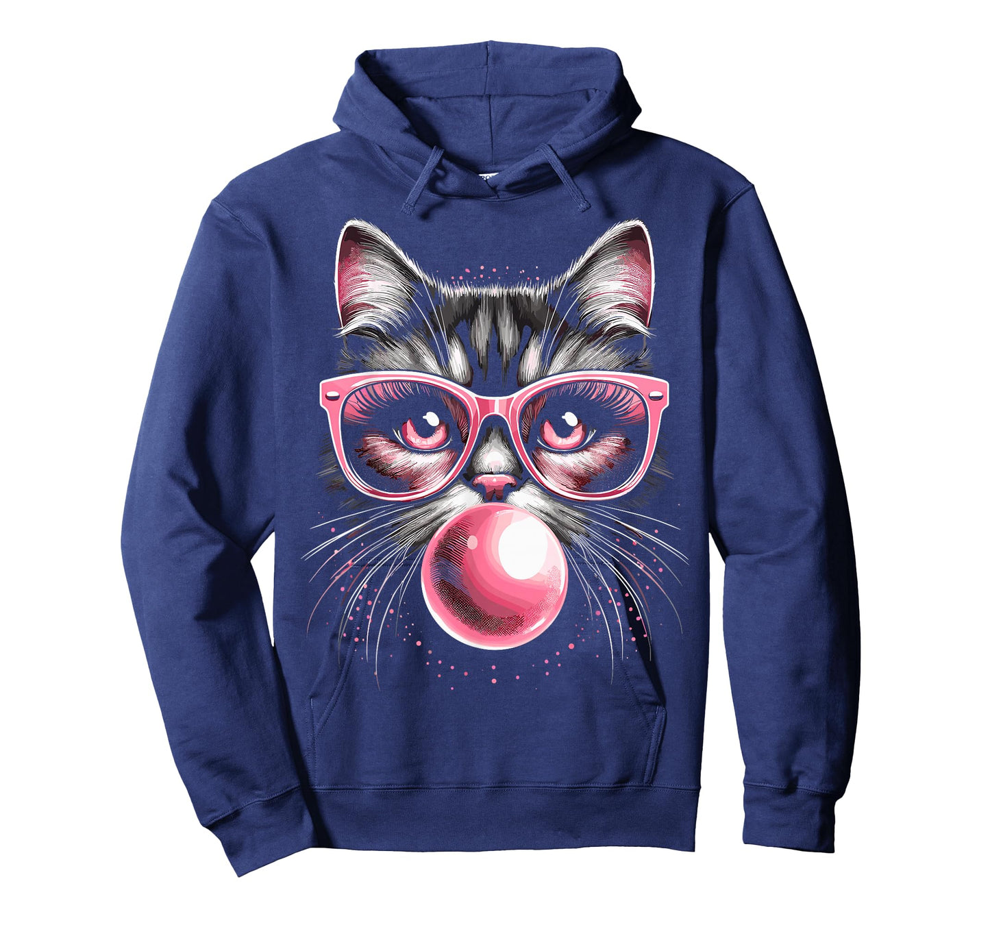 Cute Cat with Glasses and Bubblegum T-Shirt