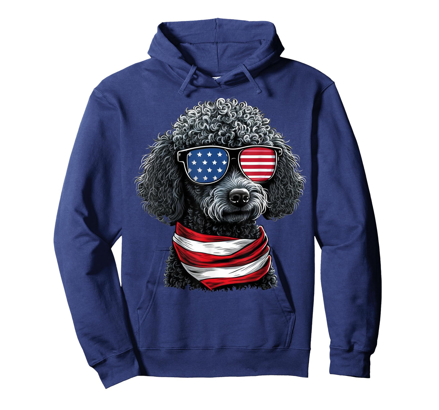 USA 4th Of July Toy Poodle on Patriotic American Poodle T-Shirt