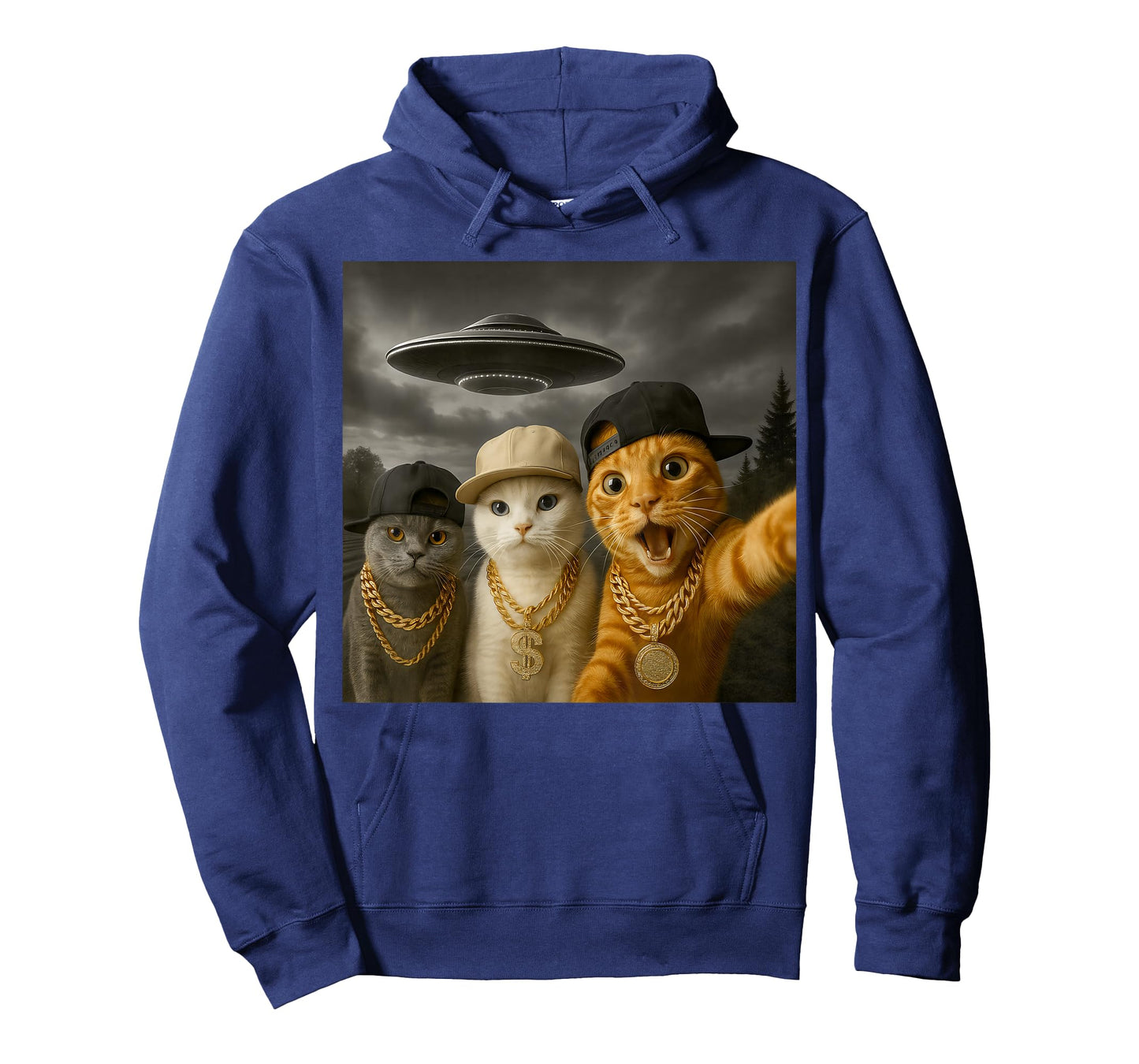 Homies Funny Cat Selfie UFO Hip Hop Rap, Men Women Kids T-Shirt