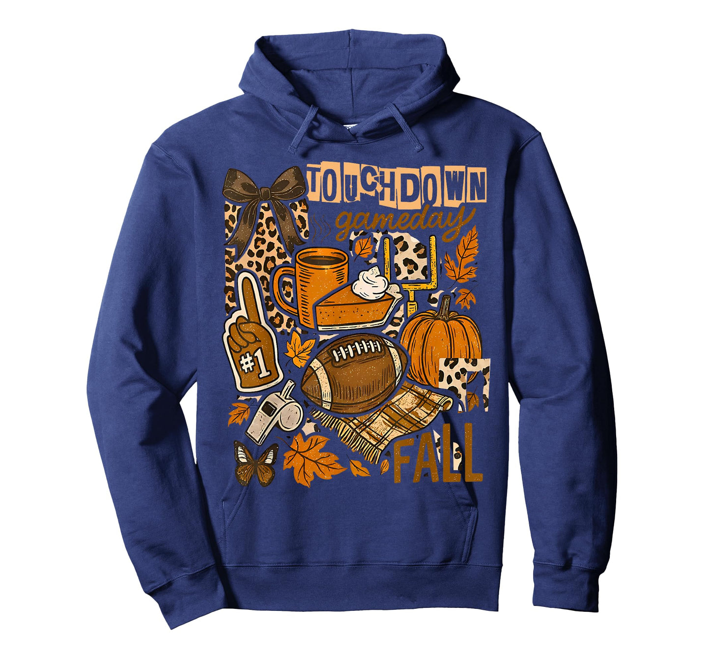 Touchdown Football Game Day Pumpkin Thanksgiving Autumn Fall T-Shirt