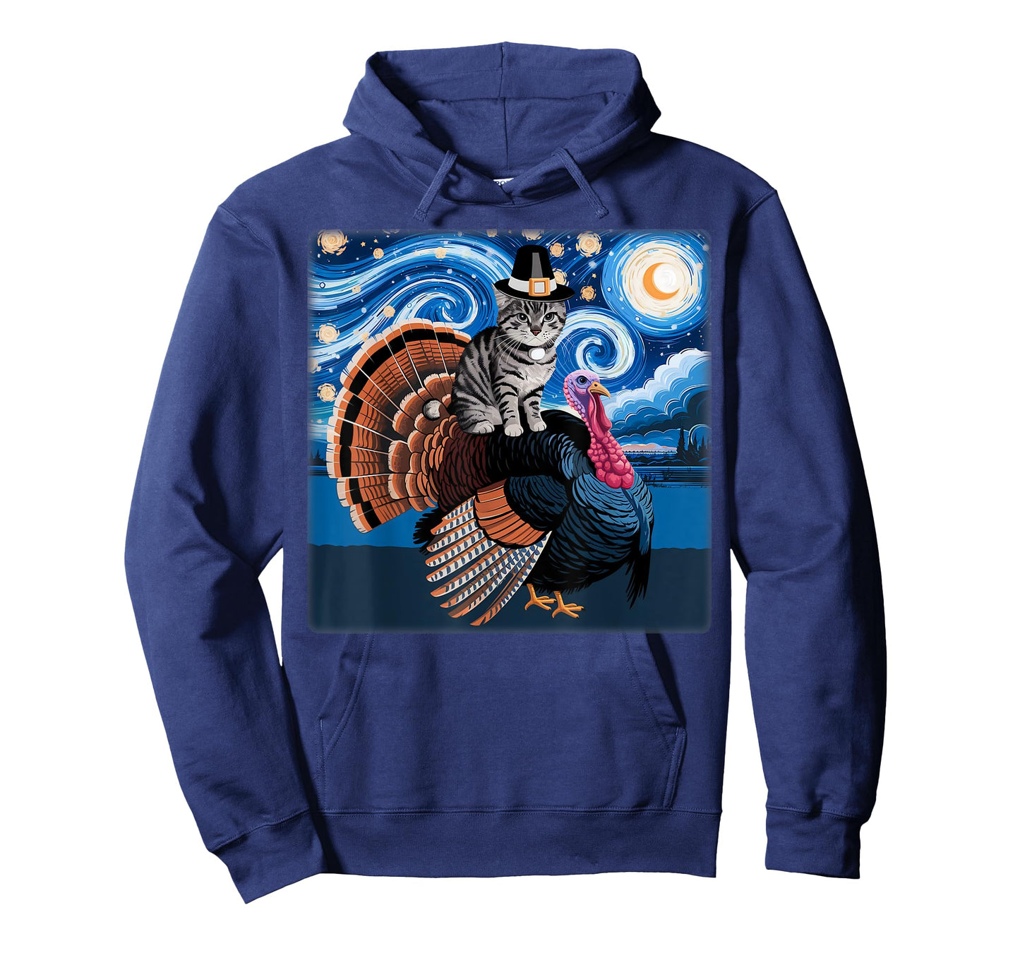 Thanksgiving Cat Pilgrim Turkey Custome Meow Cat Ride Turkey T-Shirt