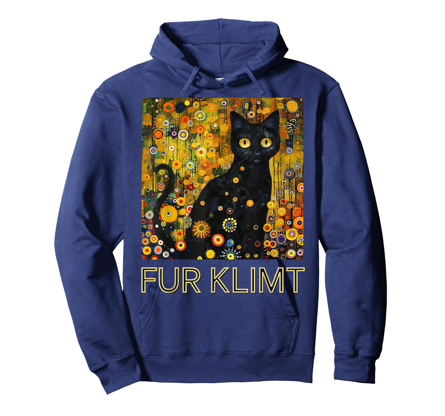 Black Cat in Klimt Painting, Cat Lover, Artist Art Student T-Shirt