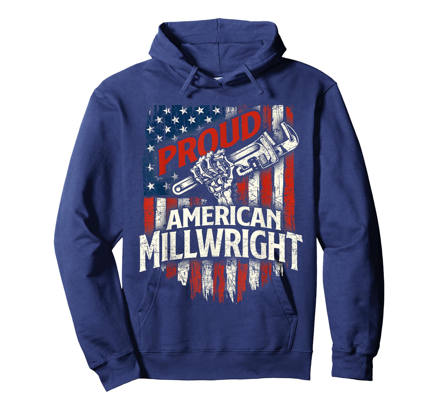 Proud American Millwright - USA Flag Machinist Machinery T-Shirt
