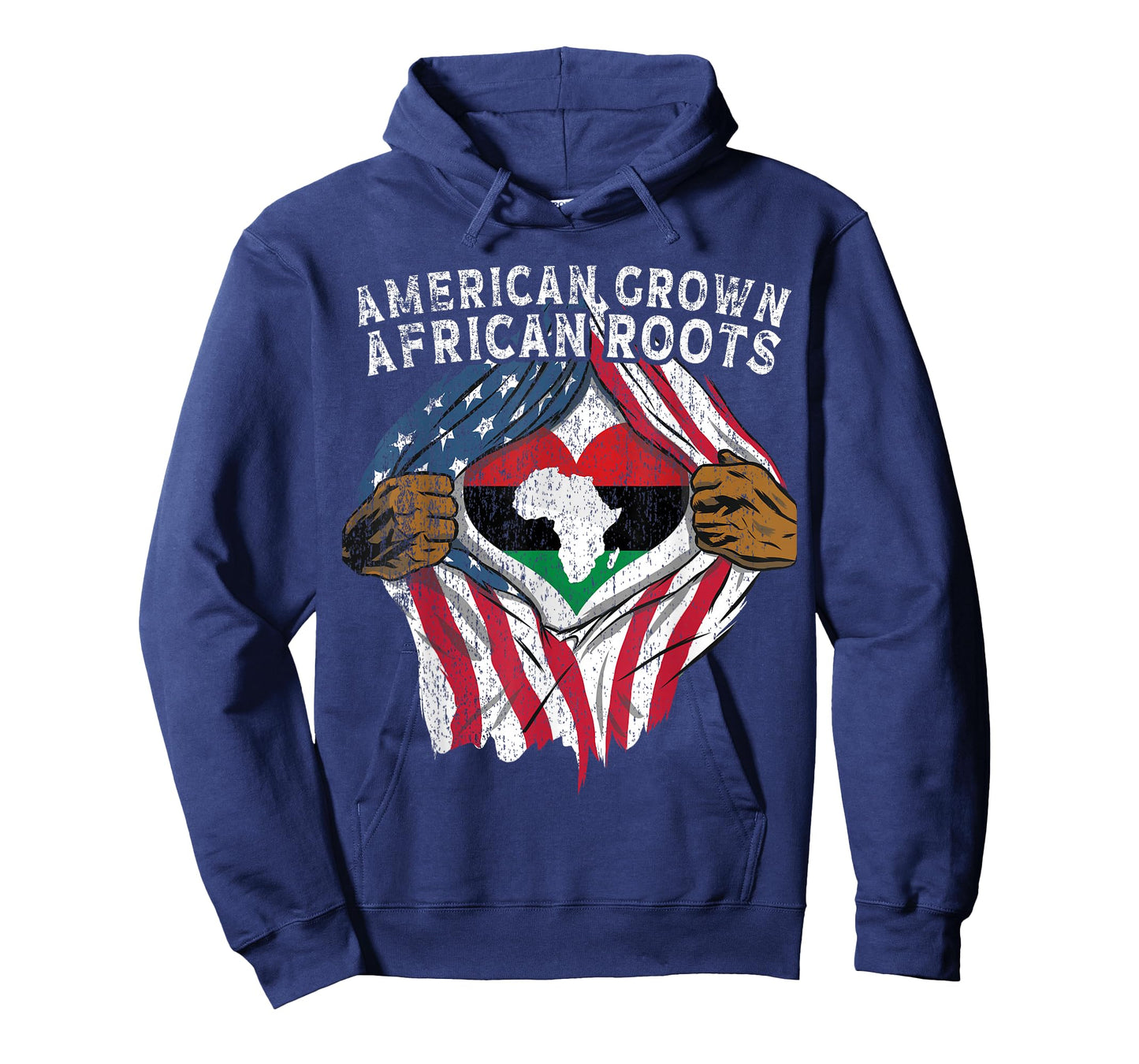 American Grown African Roots USA African Flag Patriotic T-Shirt
