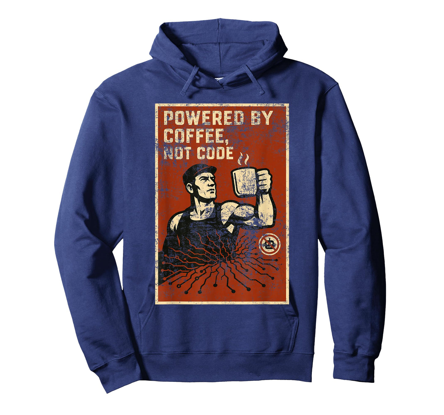 Clanker Free Powered by Coffee Not Code Retro Art T-Shirt