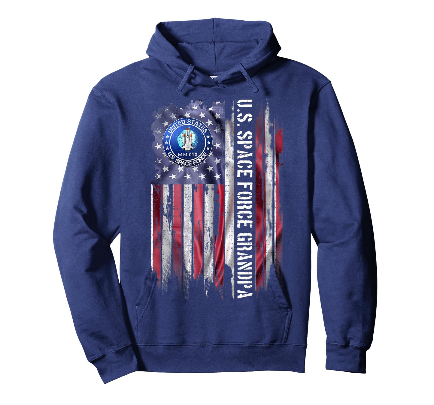 Vintage USA American Flag Proud US Space Force Grandpa Funny T-Shirt