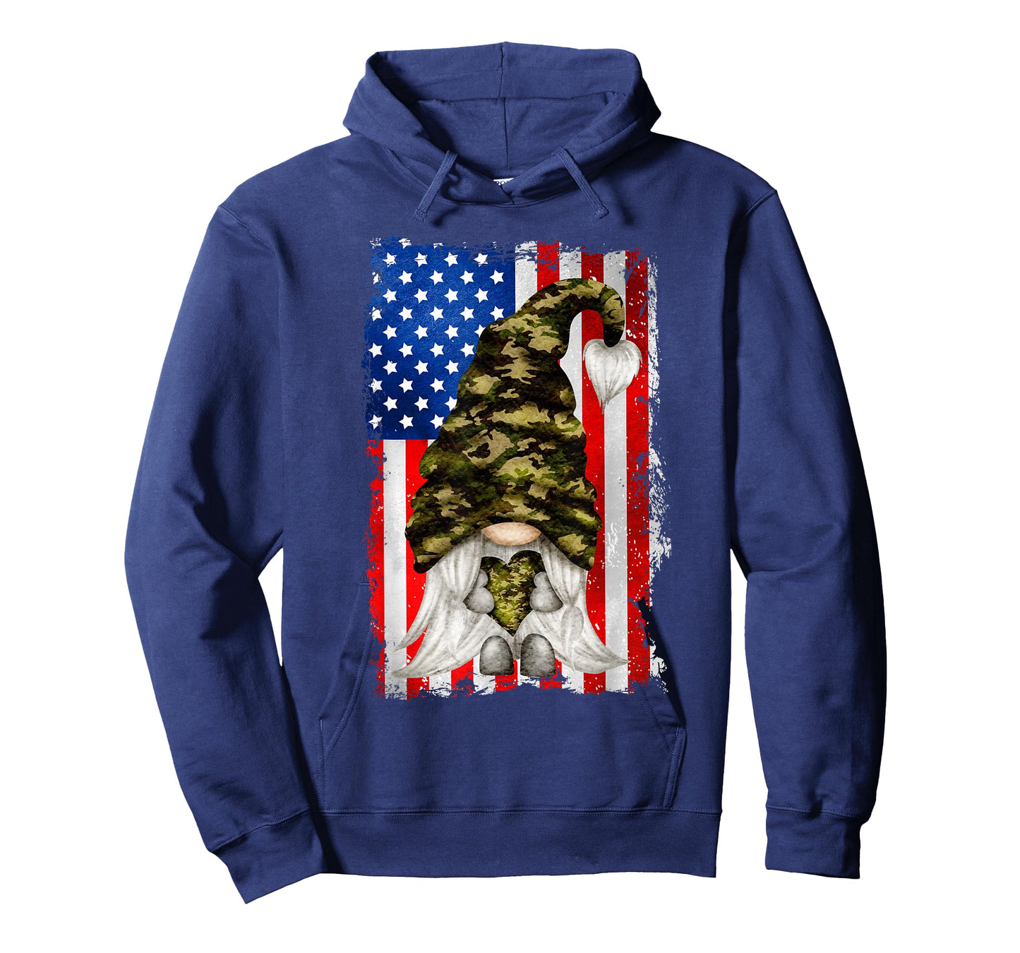 Patriotic Veteran Mom Heart And Love For America Camo Gnome T-Shirt